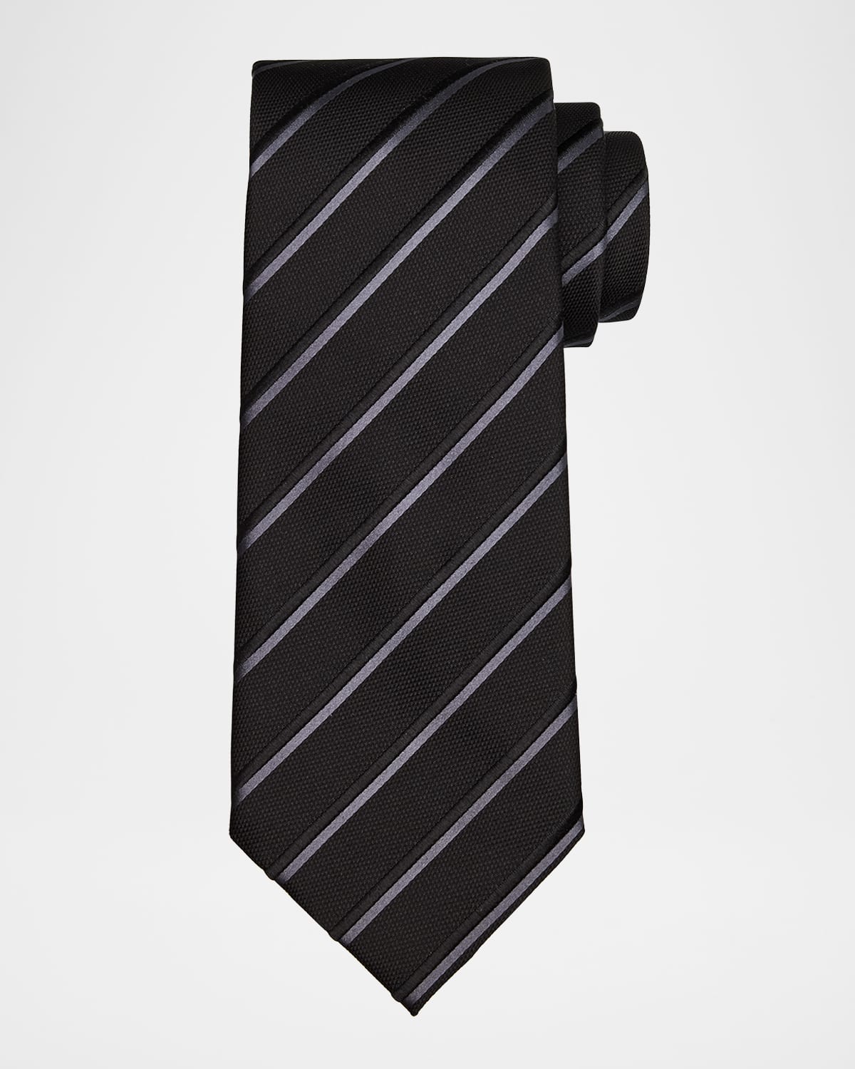 Tom Ford Men's Diagonal Stripe Silk Tie In Blue Pattern
