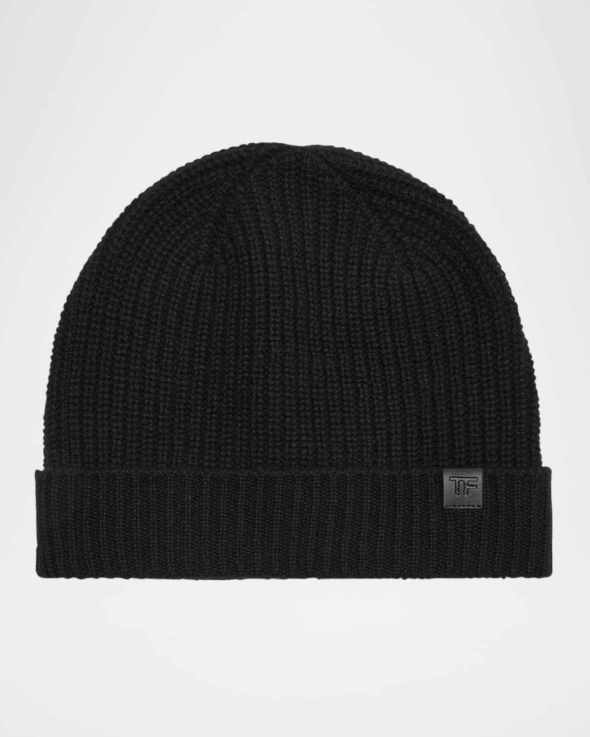 Men's Cashmere Ribbed Beanie Hat
