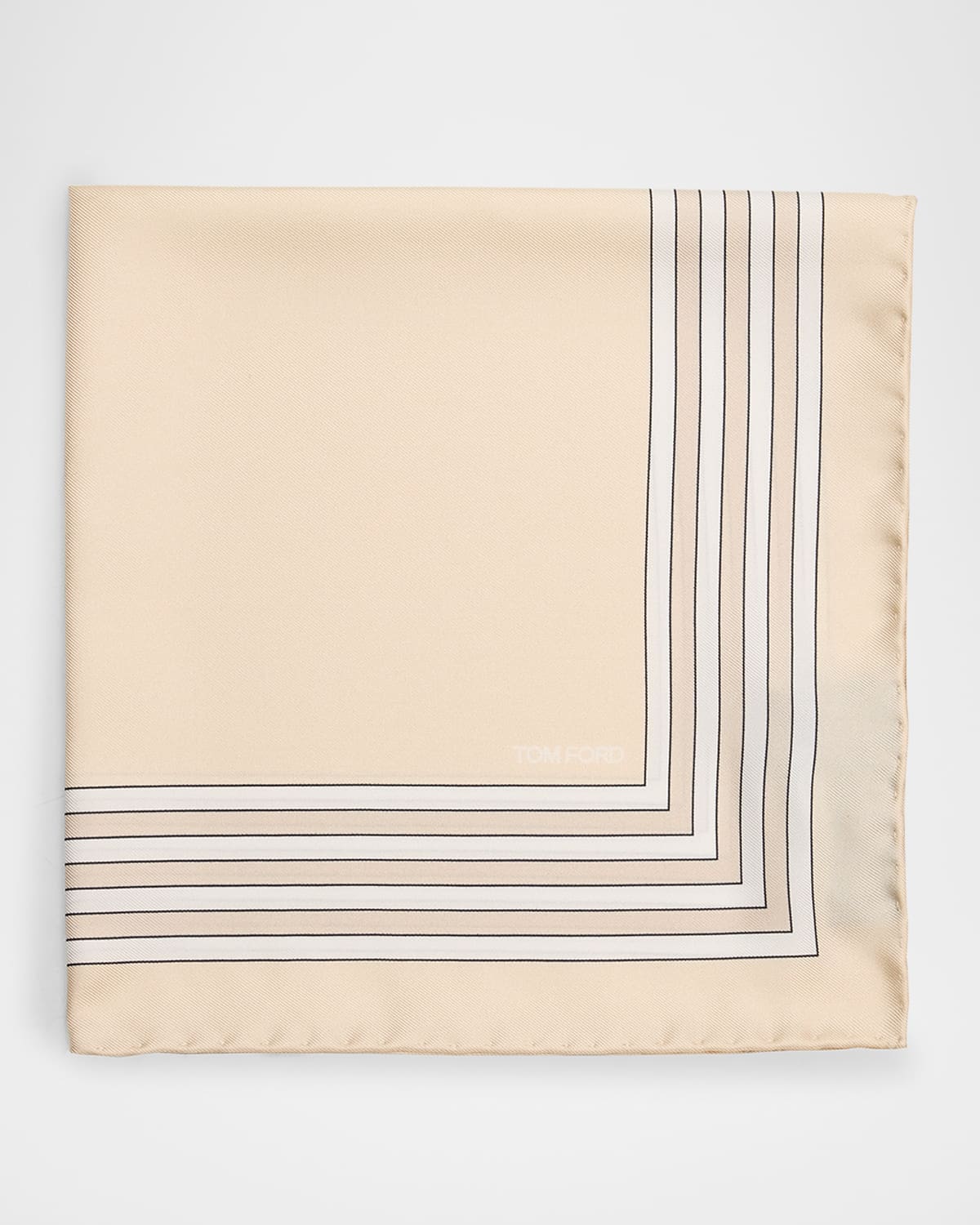 Tom Ford Men's Multi-frame Silk Pocket Square In Cream White