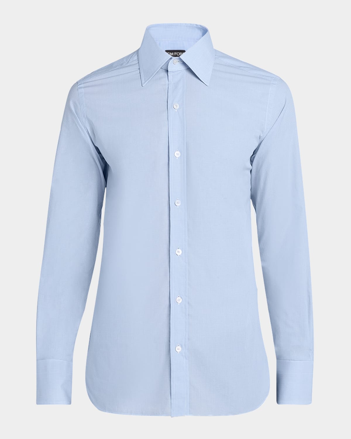 Tom Ford Men's Micro-gingham Slim Fit Dress Shirt In Light Blue
