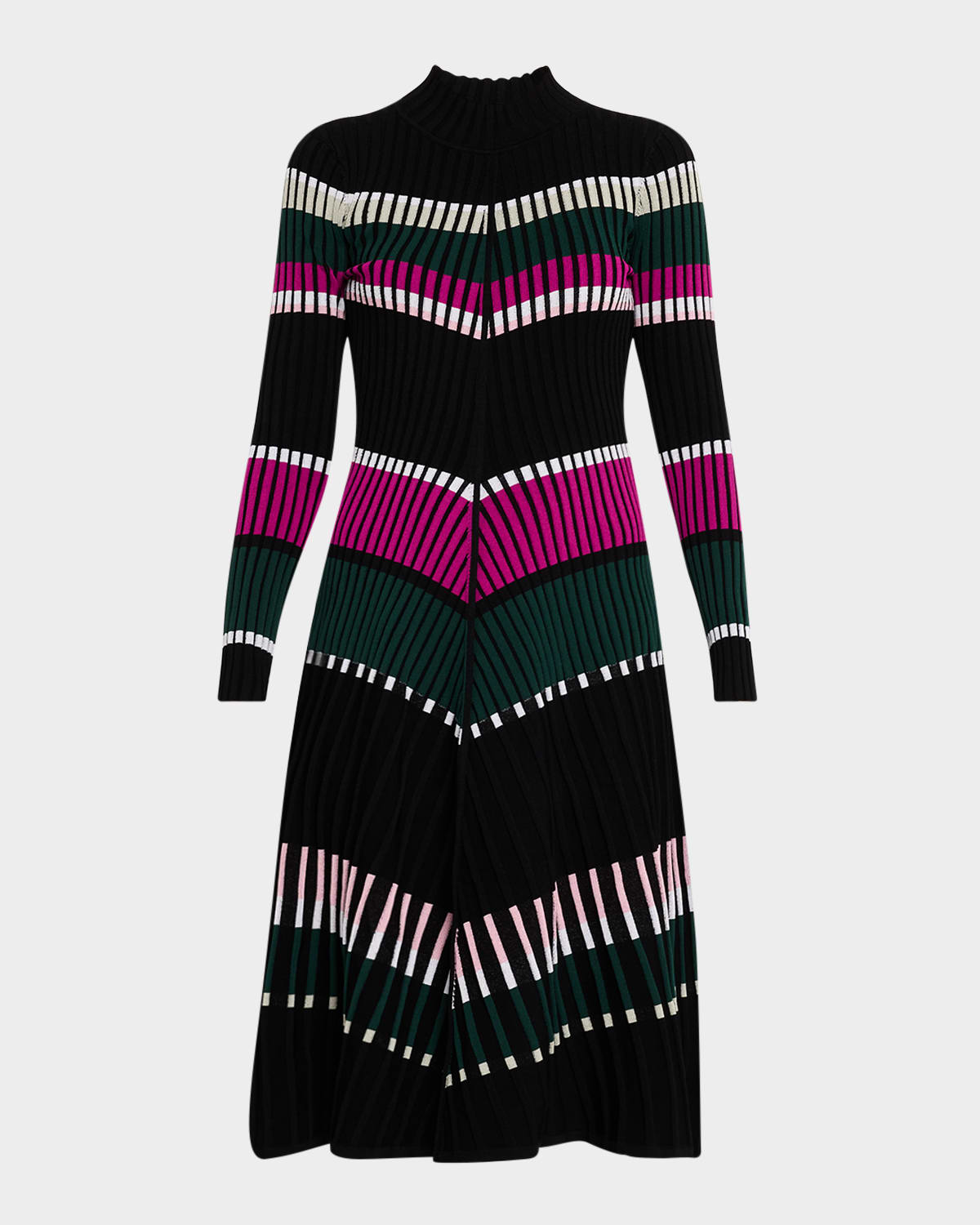The Vienna Striped Rib Knit Sweater Dress
