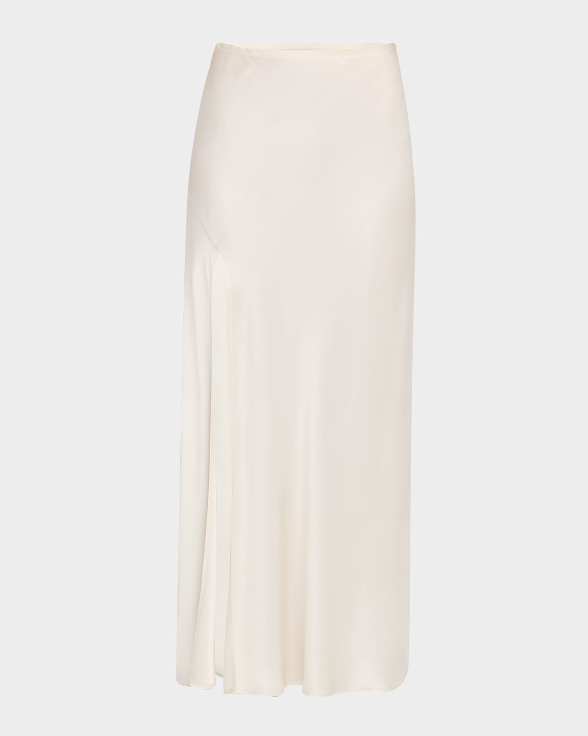 Lapointe Satin Midi Skirt In White