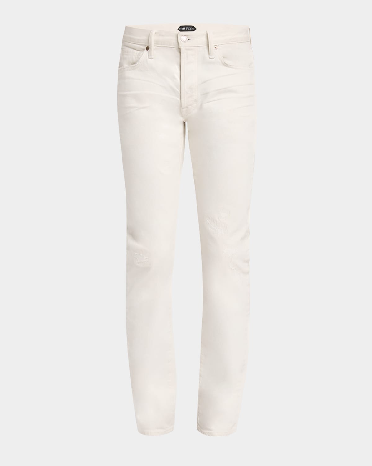 Men's Straight-Fit Distressed Denim Jeans