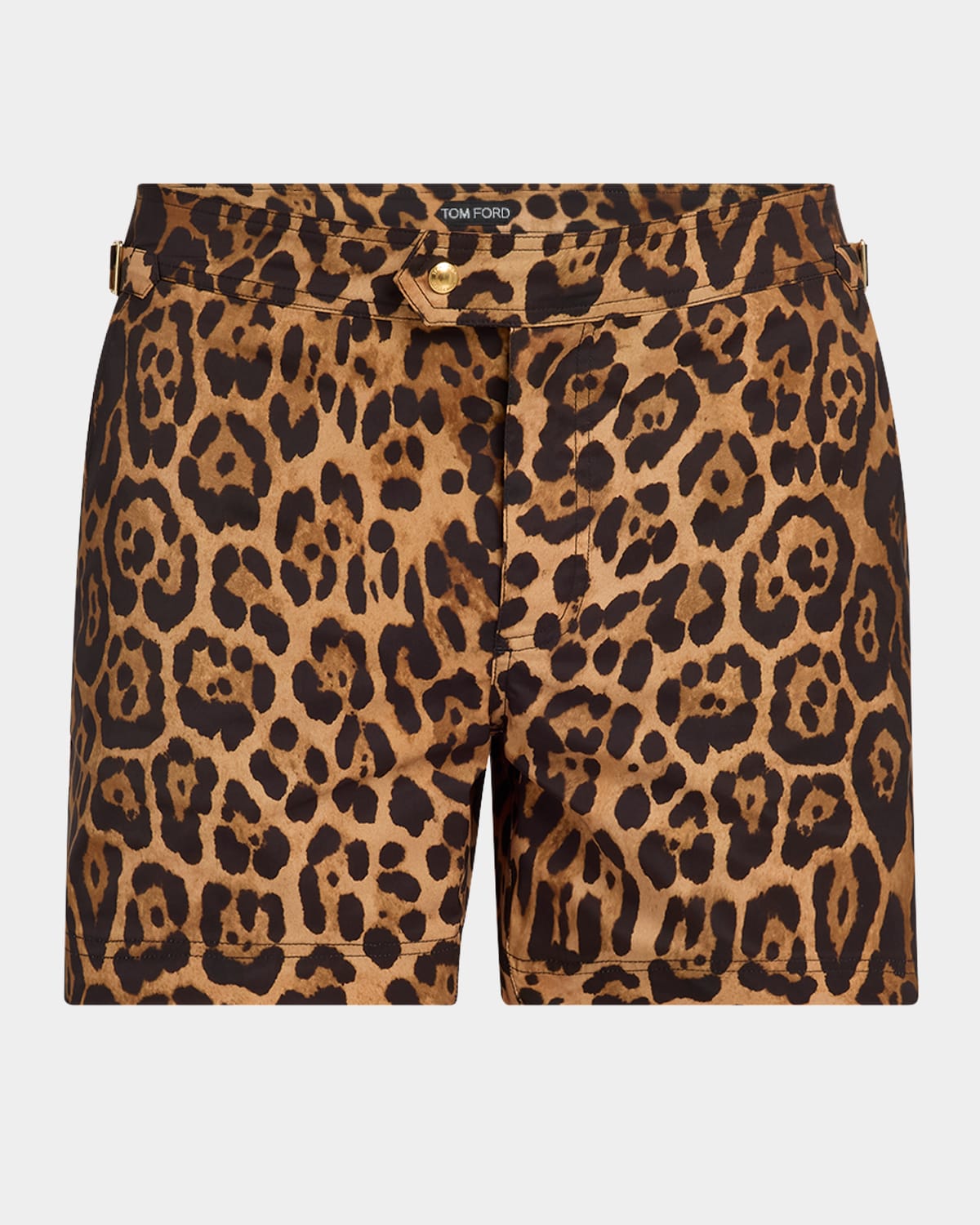 Men's Slim Fit Leopard-Print Swim Shorts