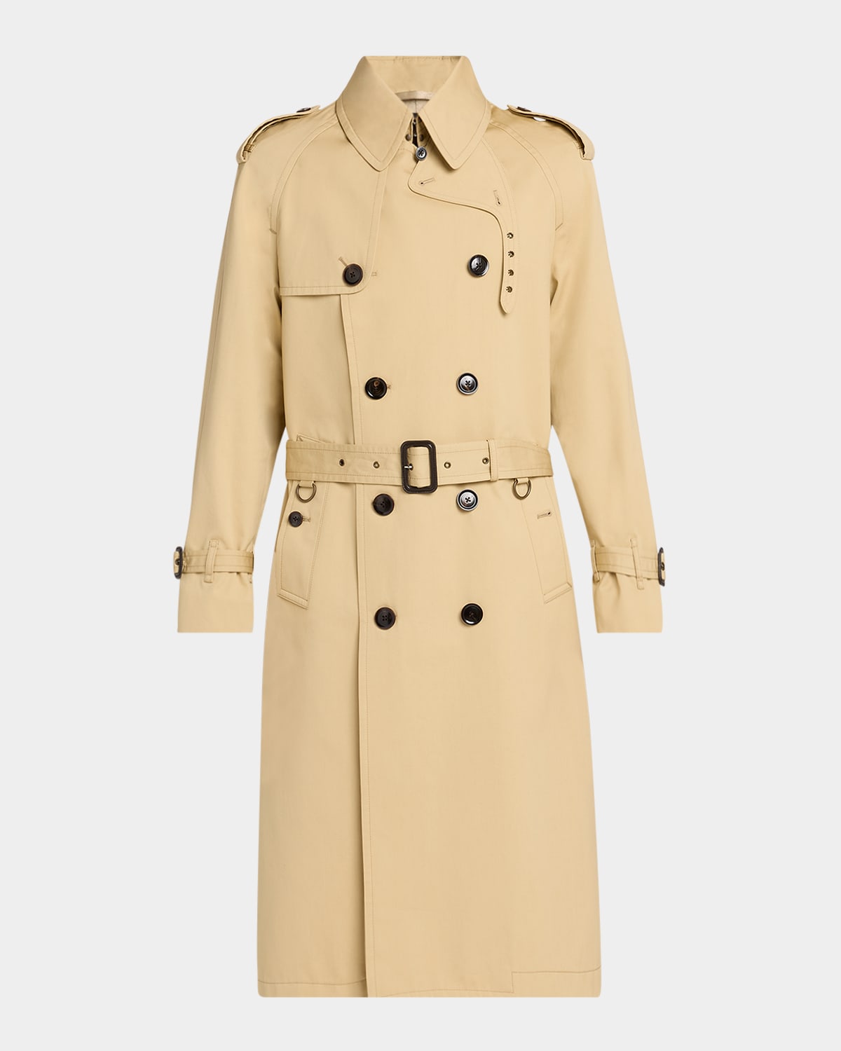 Men's Cotton and Silk Double-Breasted Trench Coat
