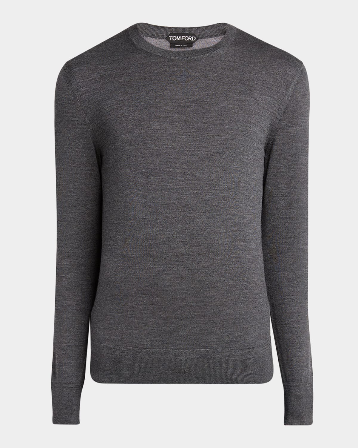 Shop Tom Ford Men's Fine Gauge Wool Crewneck Sweater In Dark Grey