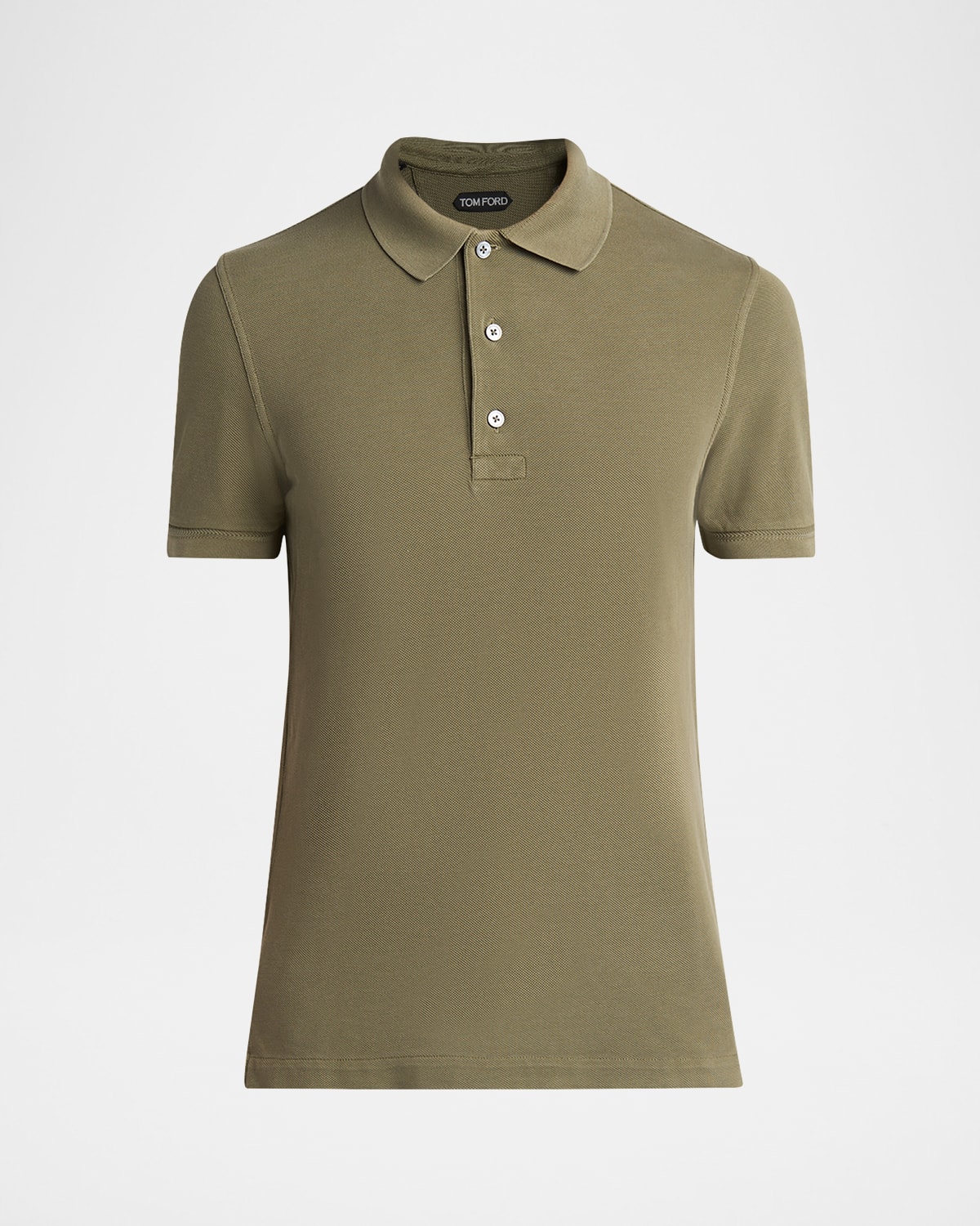 Tom Ford Men's Lyocell Pique Polo Shirt In Green