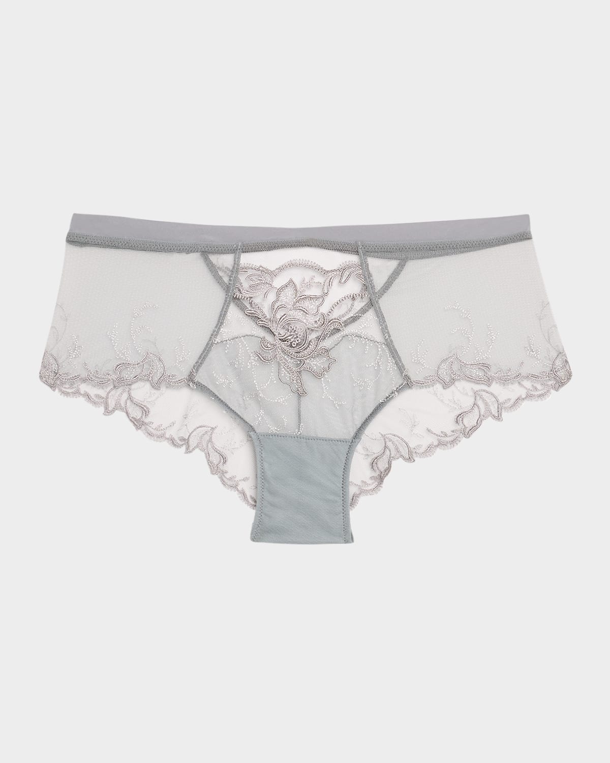 Lise Charmel Source Beaute Embroidered Tulle Boyshorts In Sp/source Perle