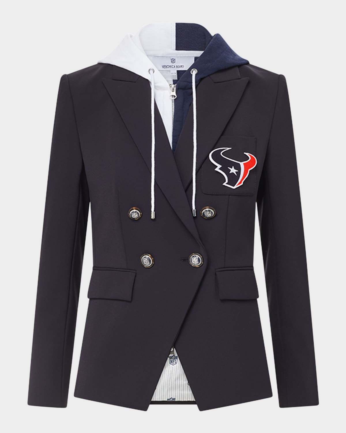 Veronica Beard X Nfl Dickey Jacket, Houston Texans In Texans - Navy - Silver