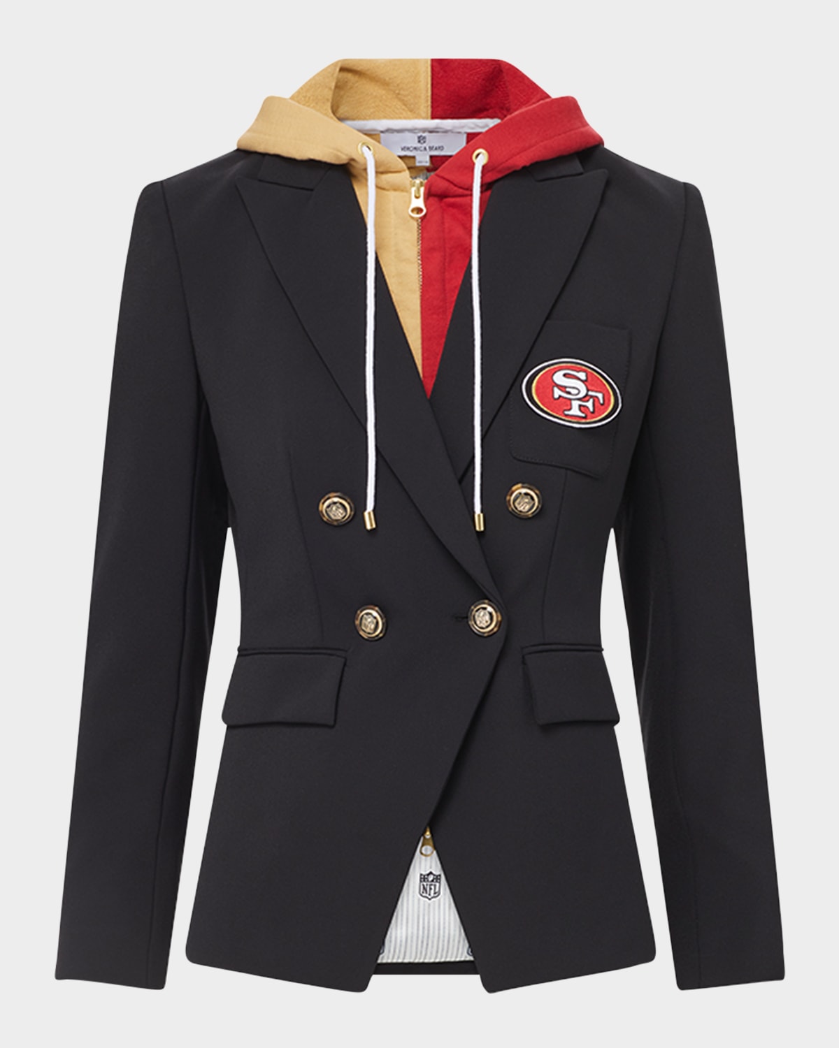 Veronica Beard X Nfl Dickey Jacket, San Francisco 49ers In 49ers - Black - Gold