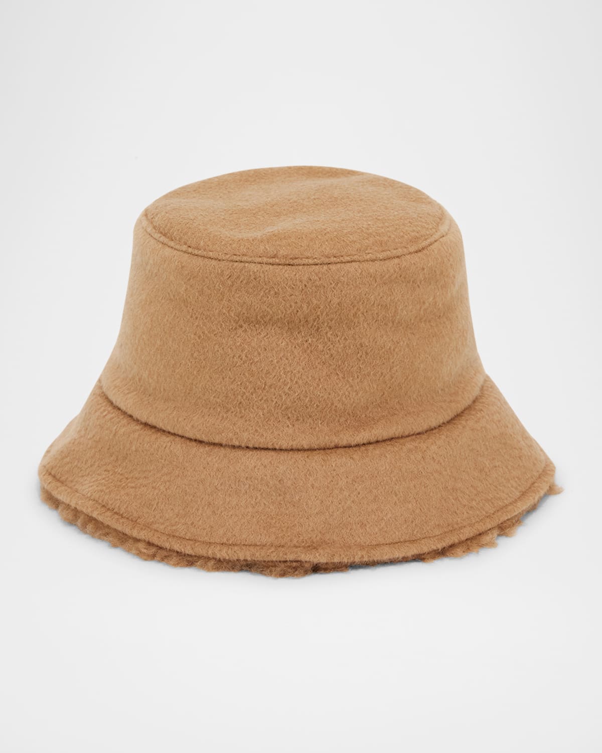 Max Mara Reversible Teddy Fabric And Camel Colour Hat In Camel