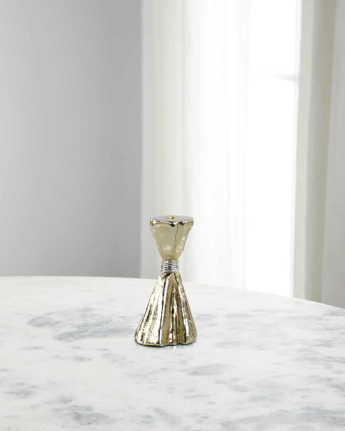 John-richard Collection Taut Metal Candleholder, Small In Gold