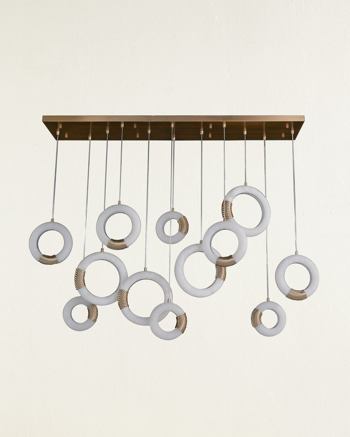 John-richard Collection Bangela 60" 12-light Horizontal Pendant Chandelier In White