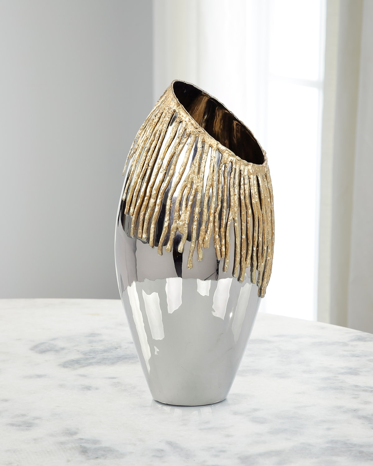 John-richard Igneous Vase In Silver