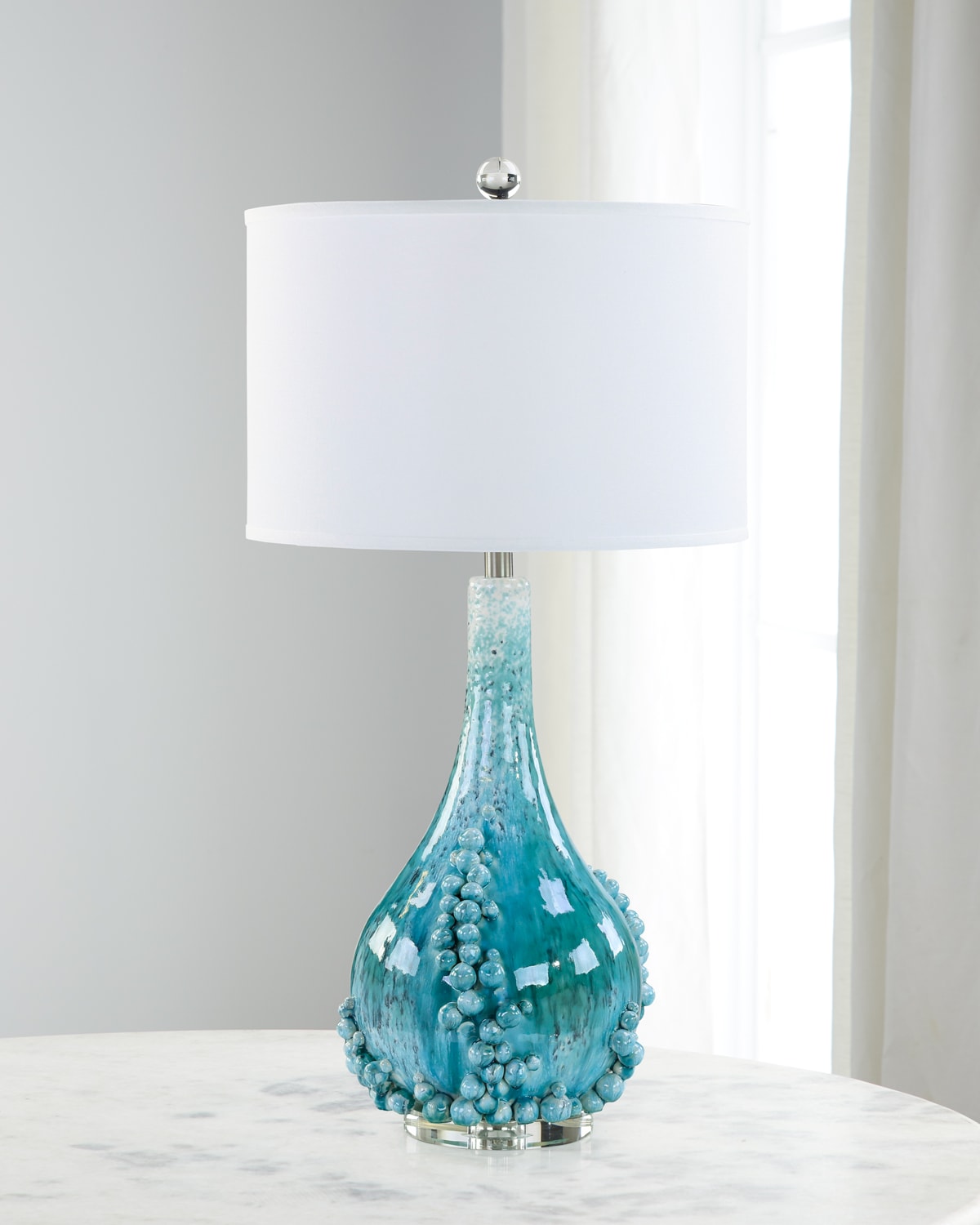 John-richard Collection Bubbling Blue 34" Table Lamp In Blue