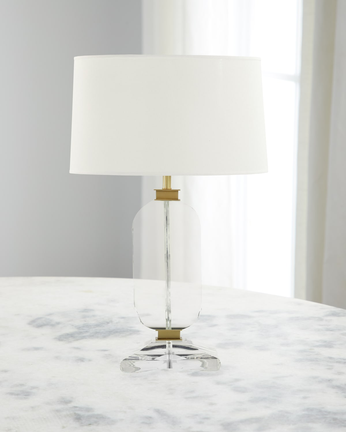 John-richard Collection Sculpted Crystal 27" Table Lamp In Clear