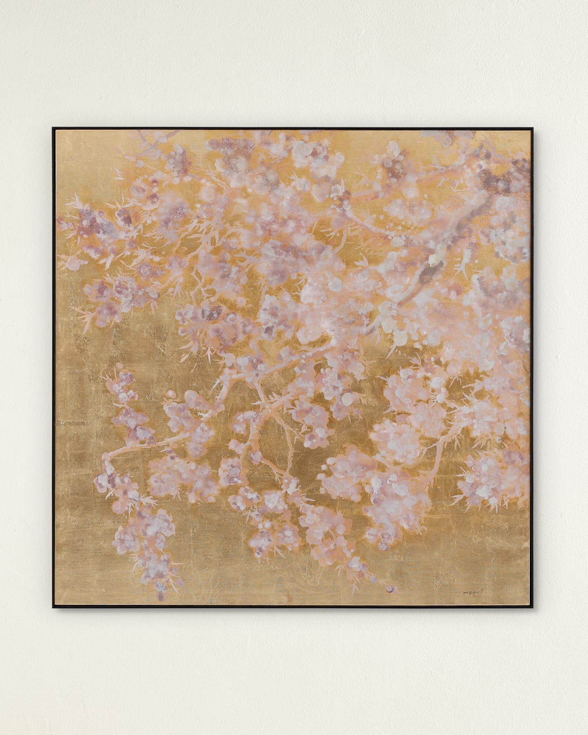 John-richard Collection Gilded Canopy Original Painting By Teng Fei In Yellow