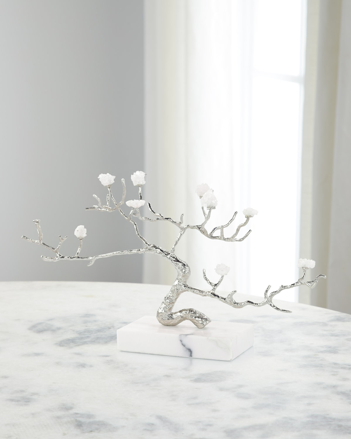 John-richard Collection Crystal Canopy Sculpture On Marble Base In Silver