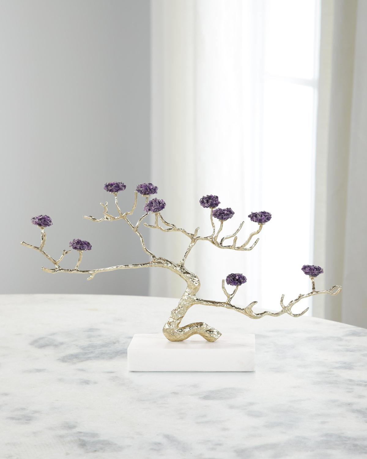 John-richard Collection Crystal Canopy Sculpture On Marble Base In Gold