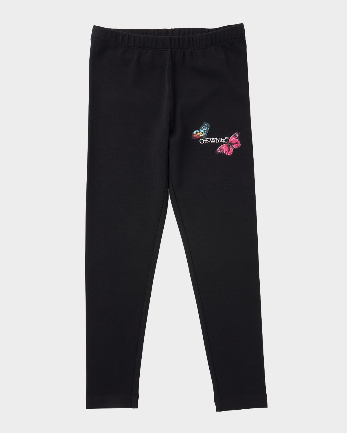 Off-white Girl's Bookish Butterfly Leggings In Black White