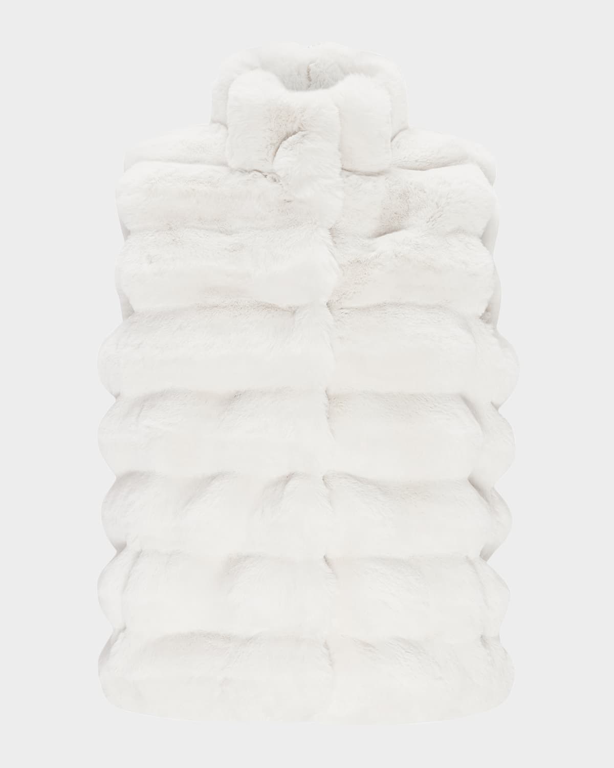Horizontal Chinchilla-Like Faux Fur Vest