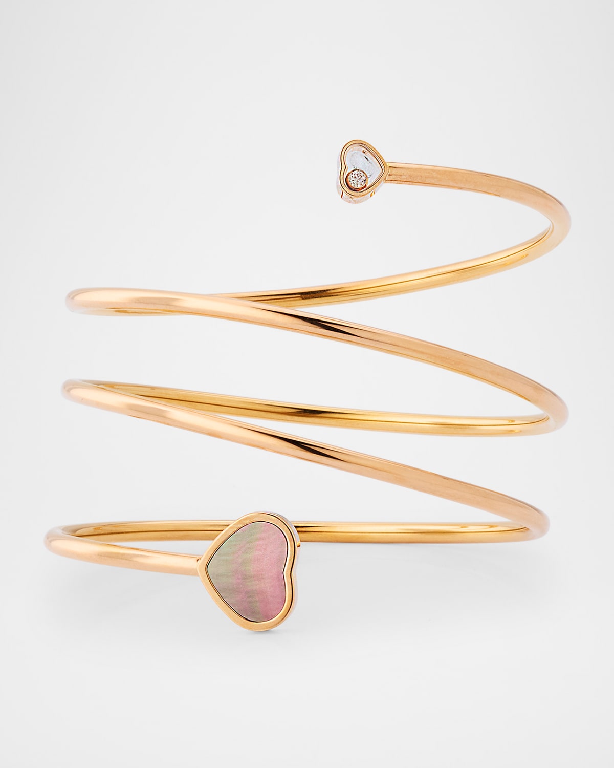 Happy Hearts 18K Rose Gold Mother-Of-Pearl & Diamond Bracelet