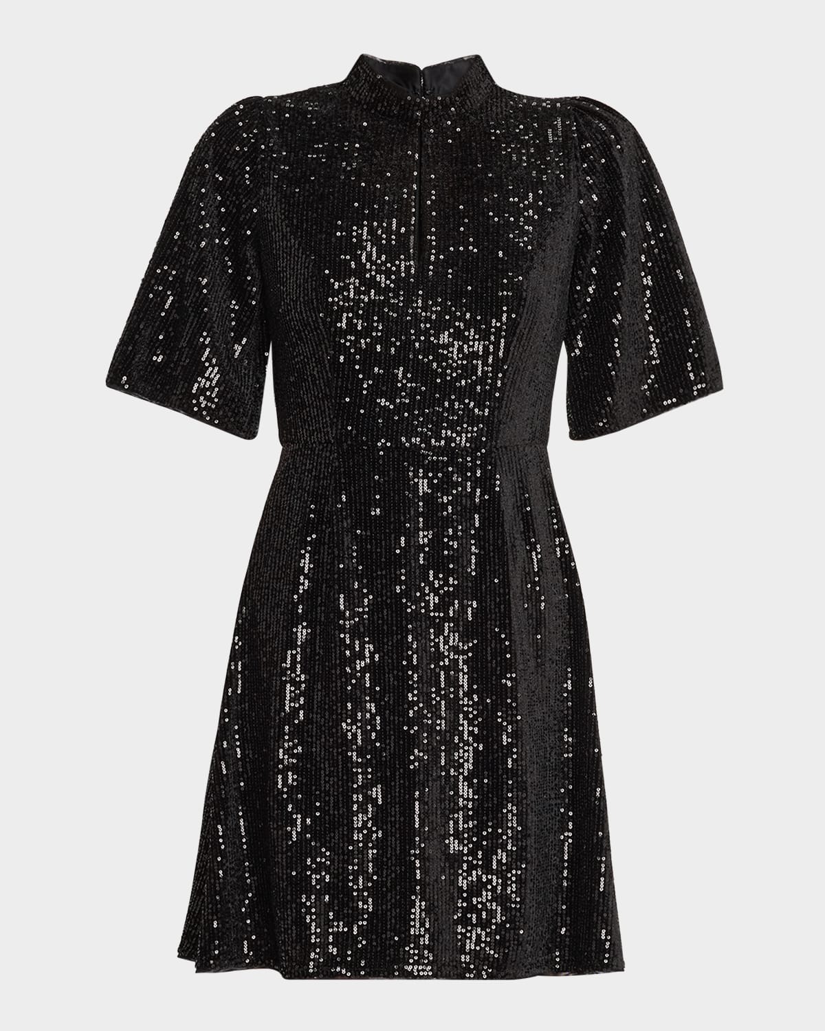 Eve Cutout Mock-Neck Sequin Mini Dress