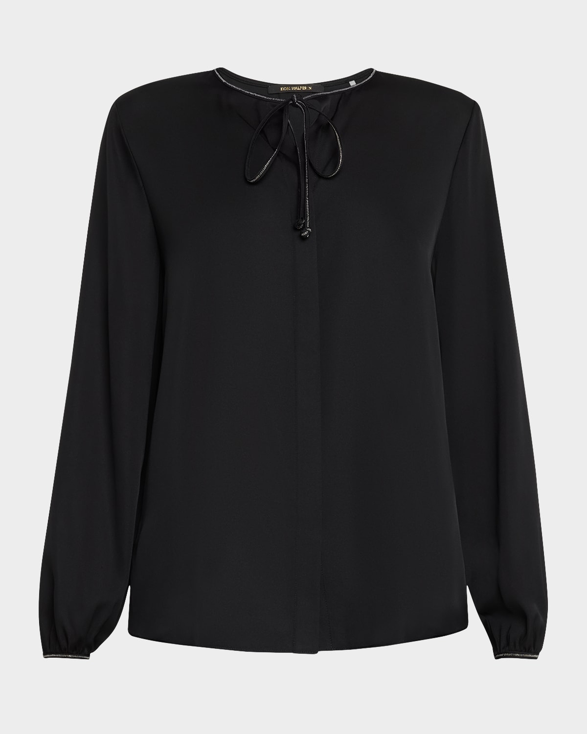 Kobi Halperin Eliza Chain-trim Silk Blouse In Black