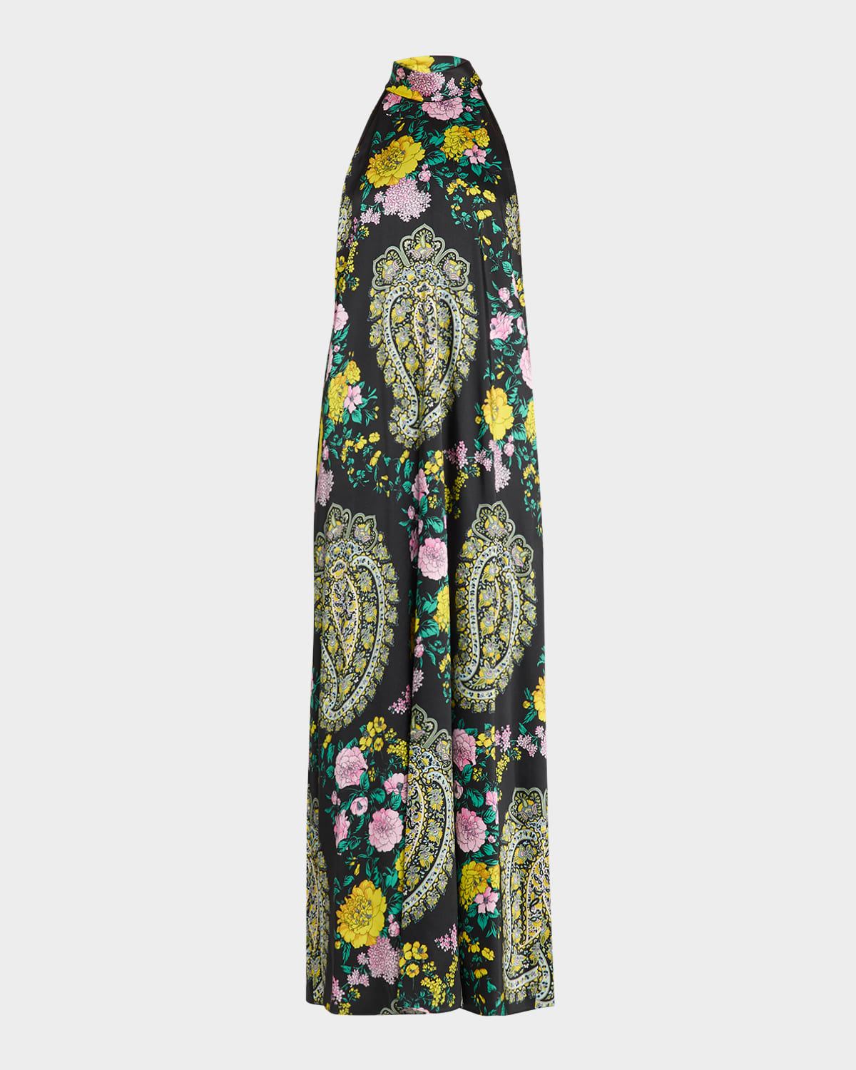 Genesis Neck-Tie Paisley Maxi Halter Dress