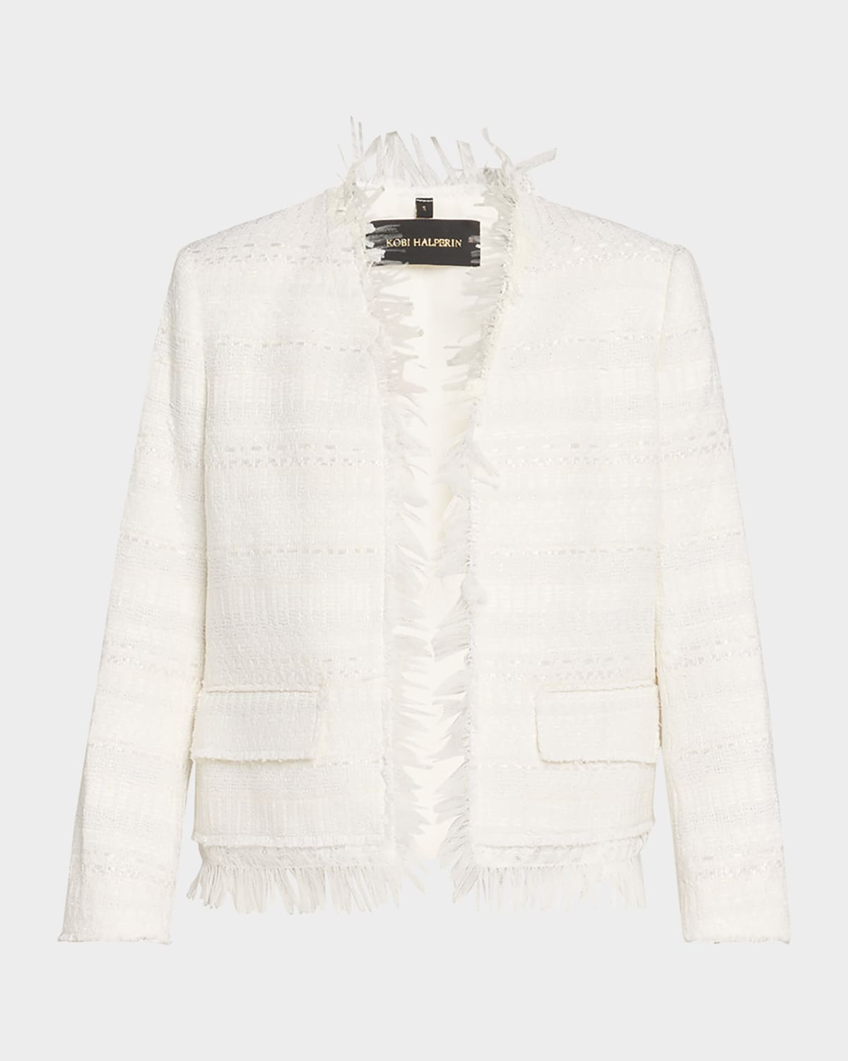 Harper Fringe-Trim Tweed Jacket