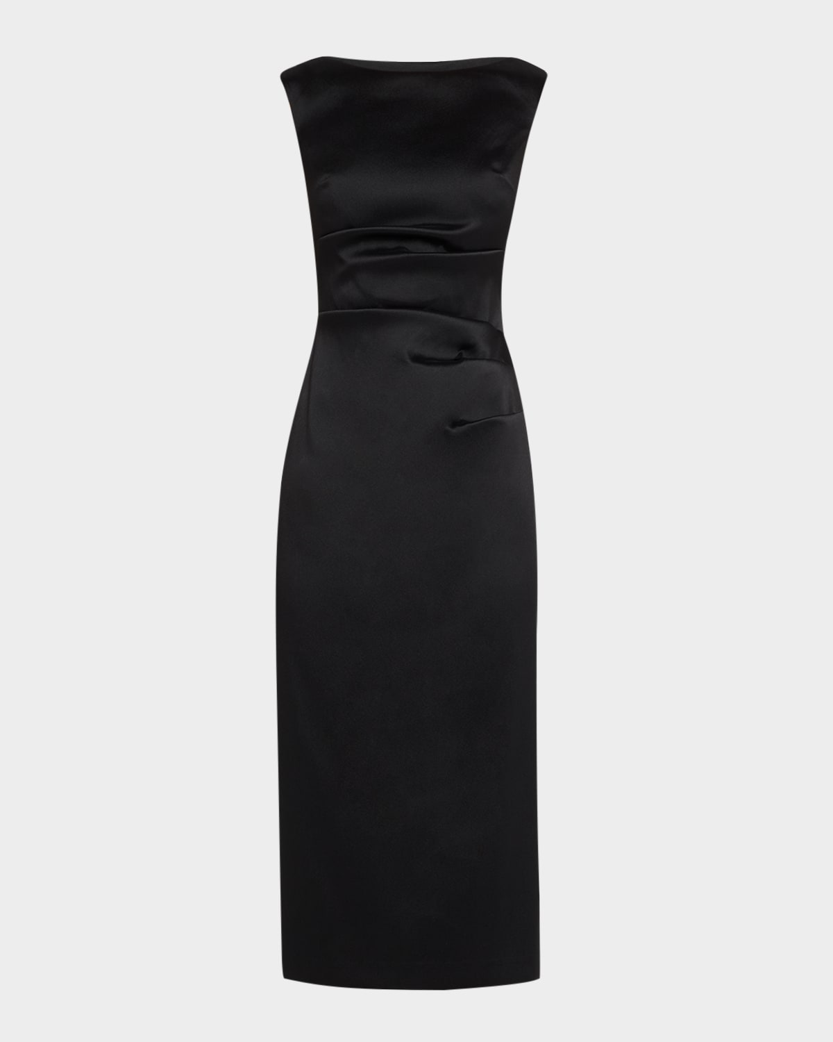 Sleeveless Stretch Mikado Midi Dress