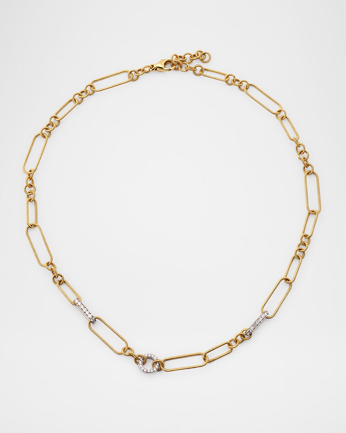 18K Yellow Gold Sabbia D'Oro Necklace with White Diamonds