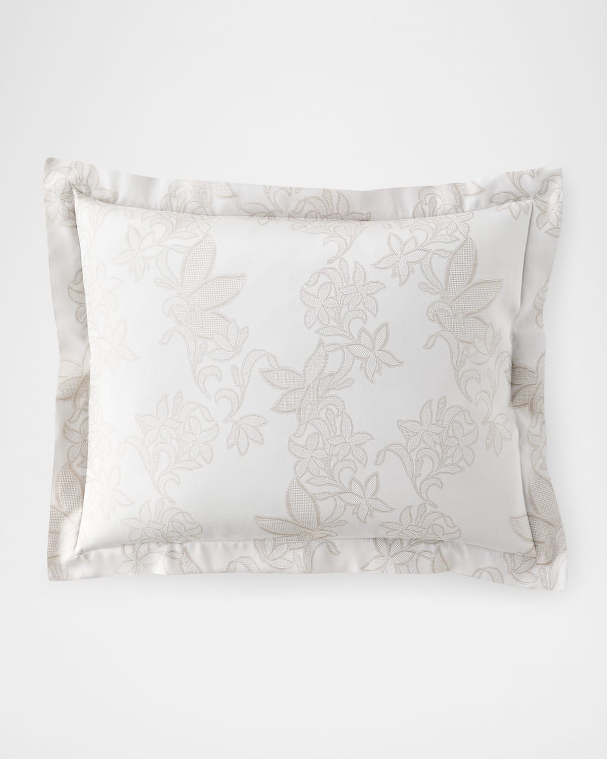 Sferra Tivoli Cotton Sateen Pillow Sham In Taupe