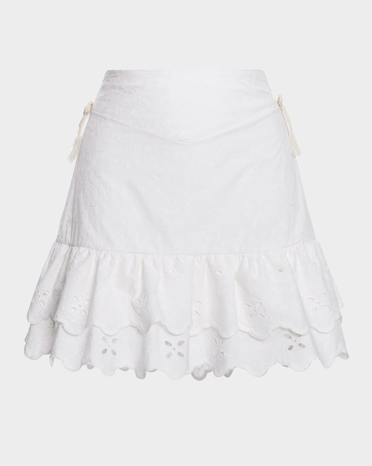 Agua Bendita Azure Nixi Eyelet Mini Skirt In White