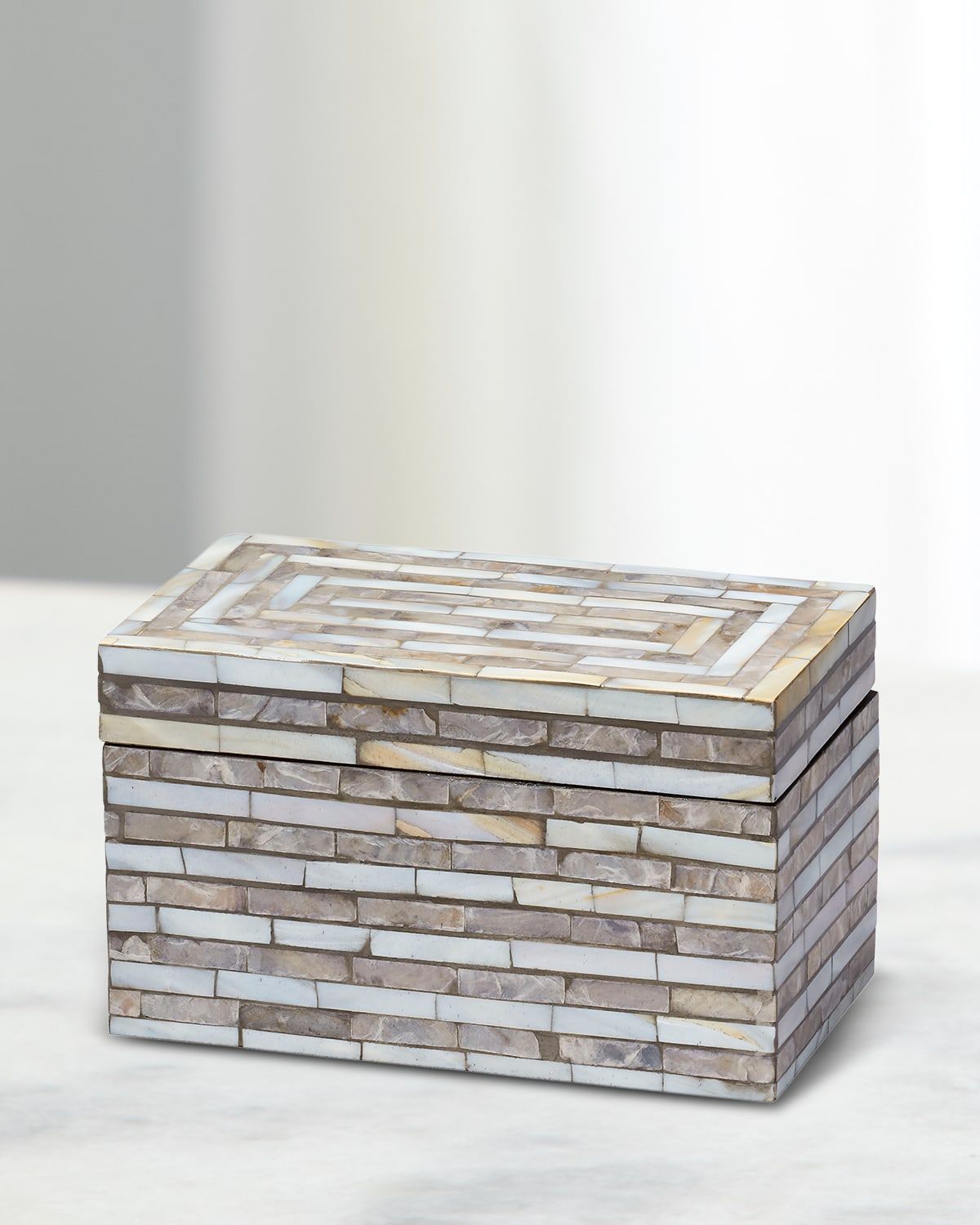 Jamie Young Roosevelt Small Mother-of-pearl Box In Grey