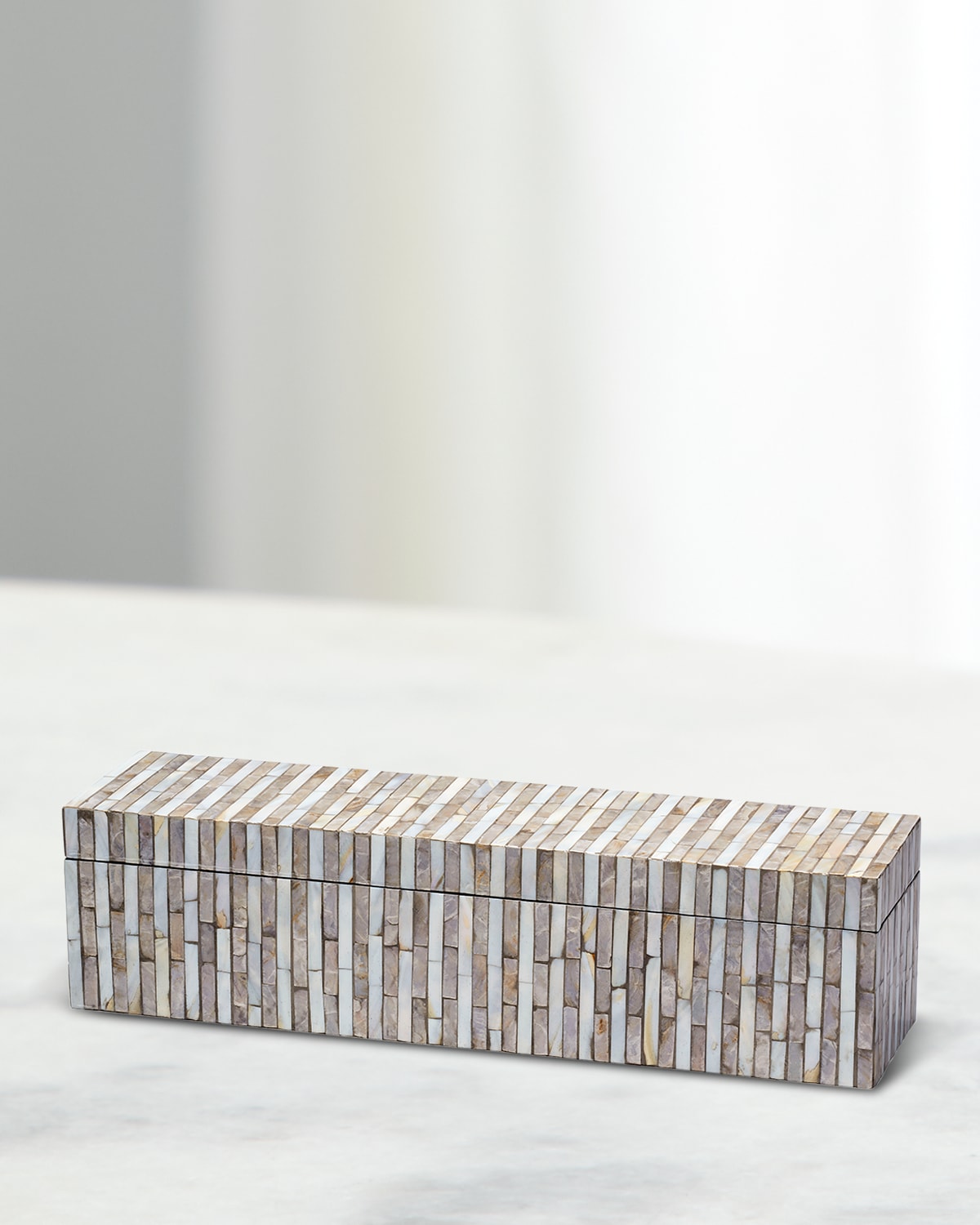 Jamie Young Roosevelt Large Mother-of-pearl Box In Grey