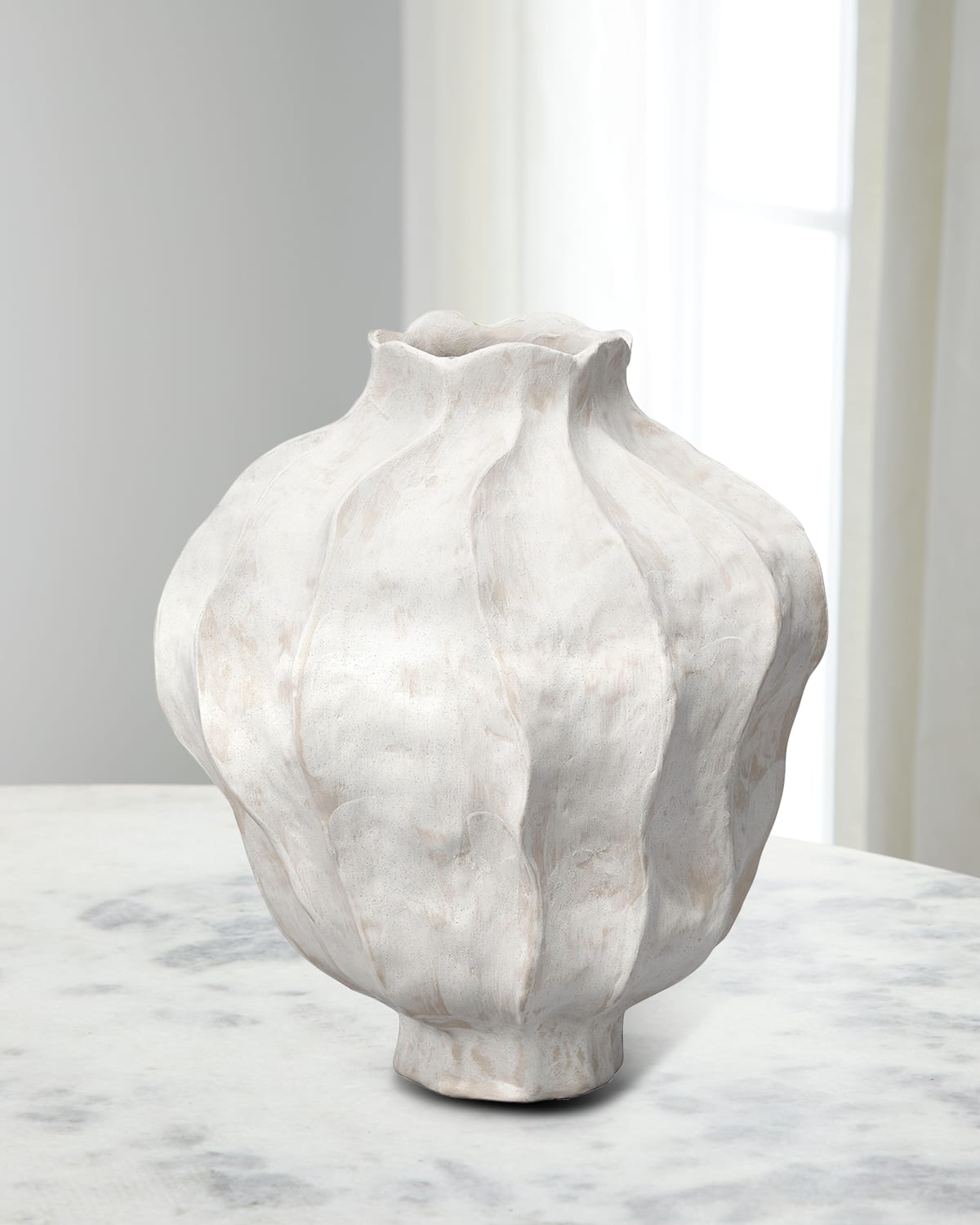Jamie Young Poppy Porcelain Decorative Vase In White