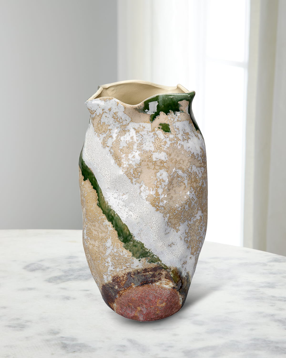 Jamie Young Sandcastle Ceramic Decorative Vase In Multi