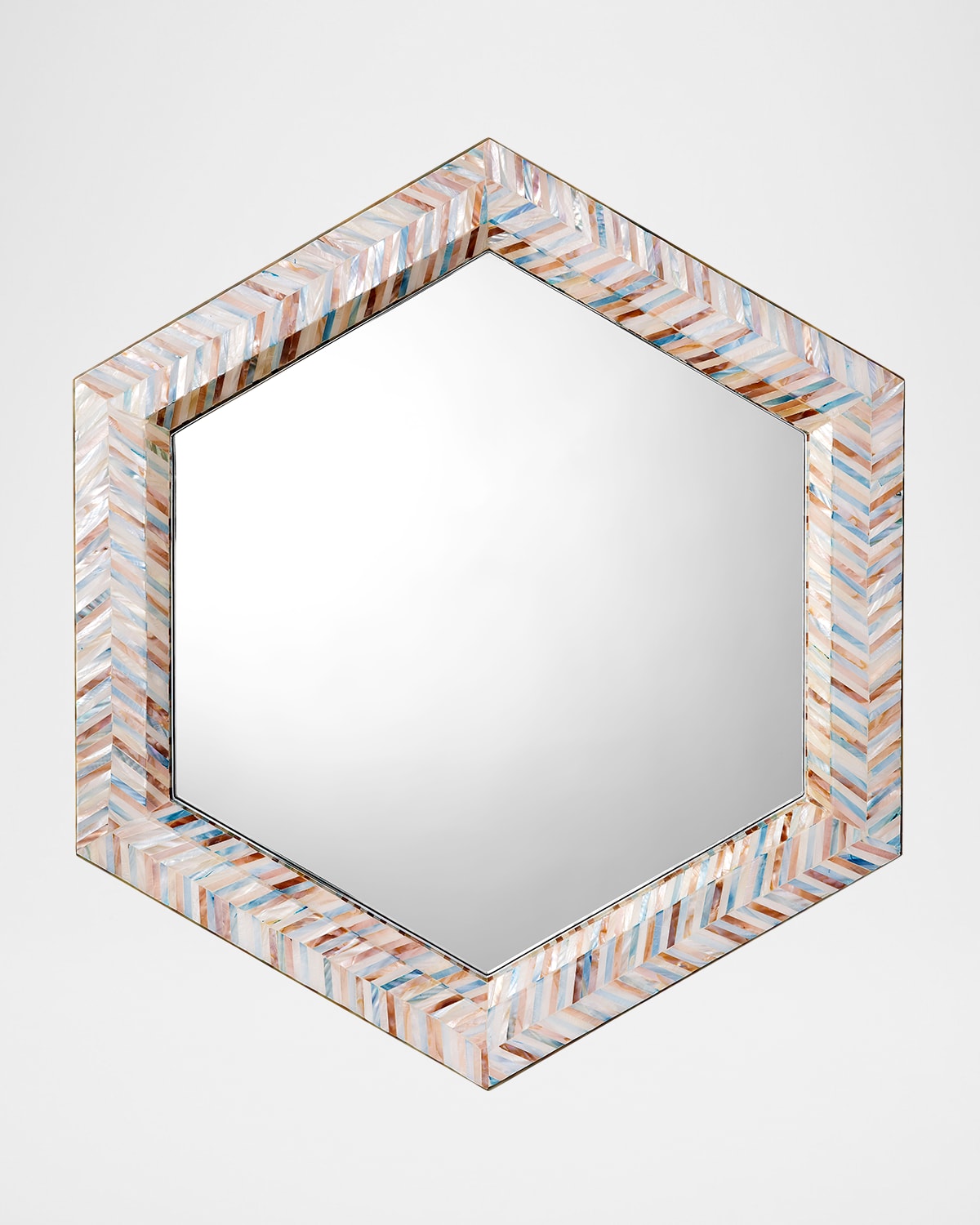 Jamie Young Academy Mother-of-pearl Hexagon Wall Mirror In Multi