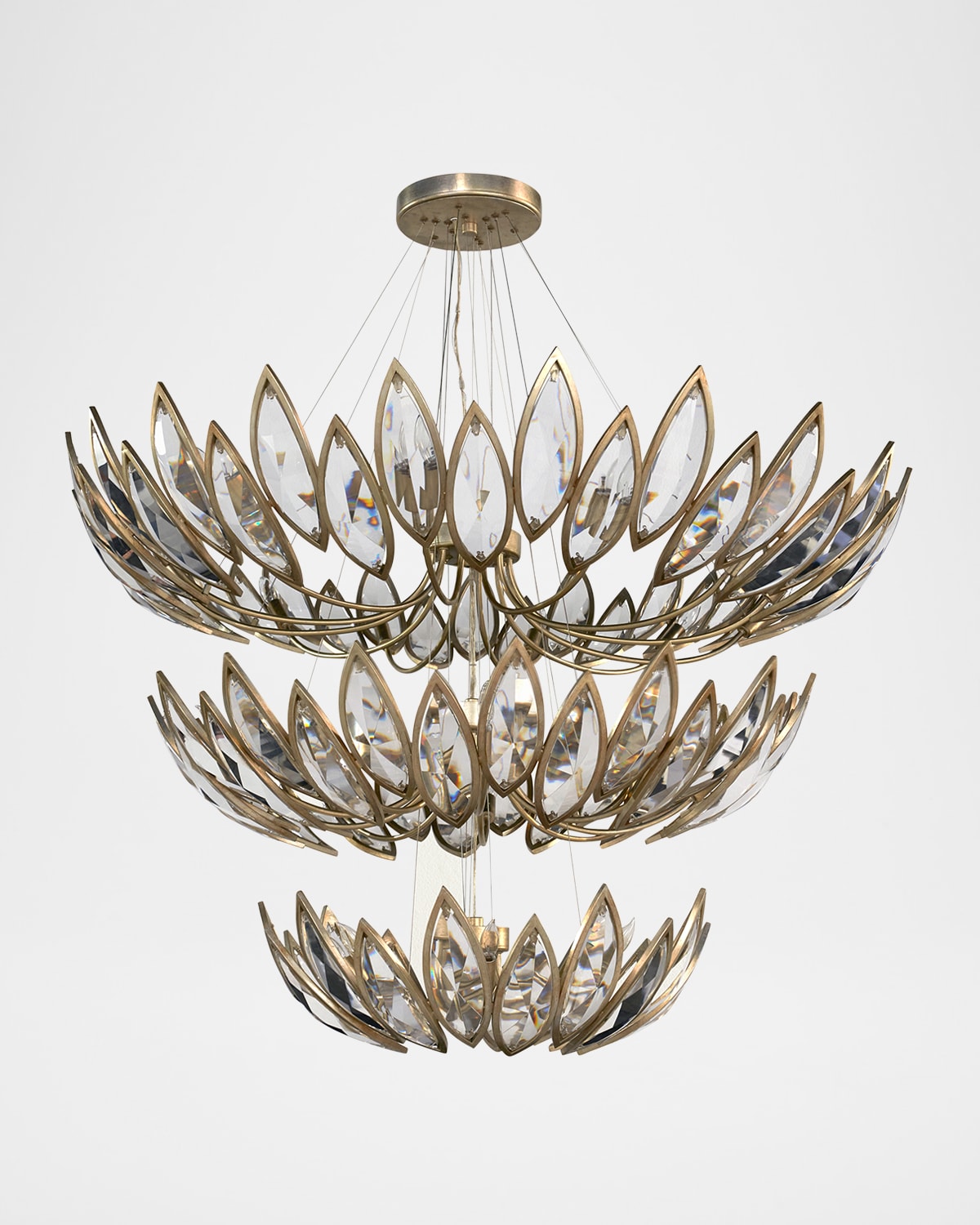 John-richard Collection Petaline 3-tier 27-light Crystal Chandelier - 50" In Champagne
