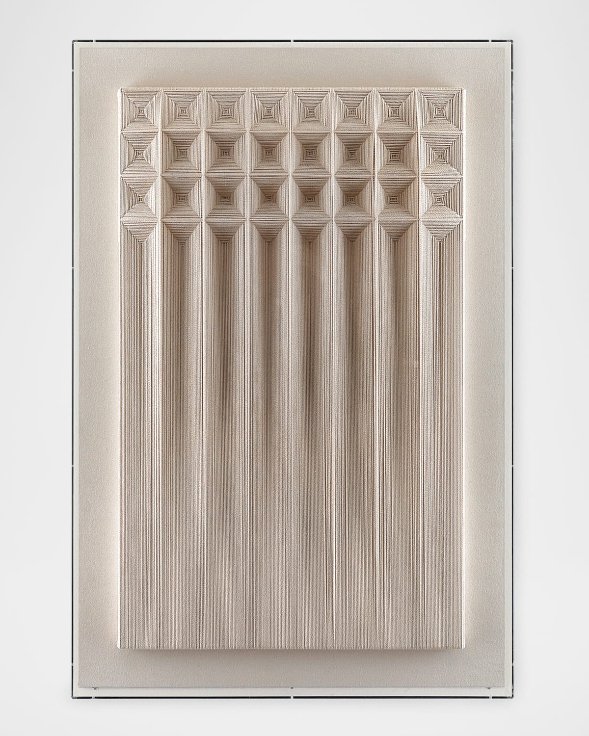 John-richard Collection Faceted Fabric Textural Wall Art In Ivory