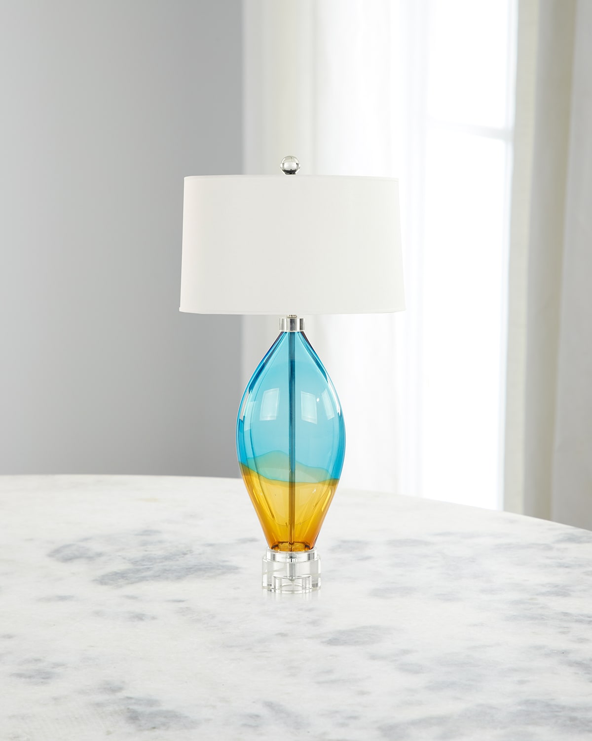 John-richard Collection Blue Hour 33" Table Lamp In Blue