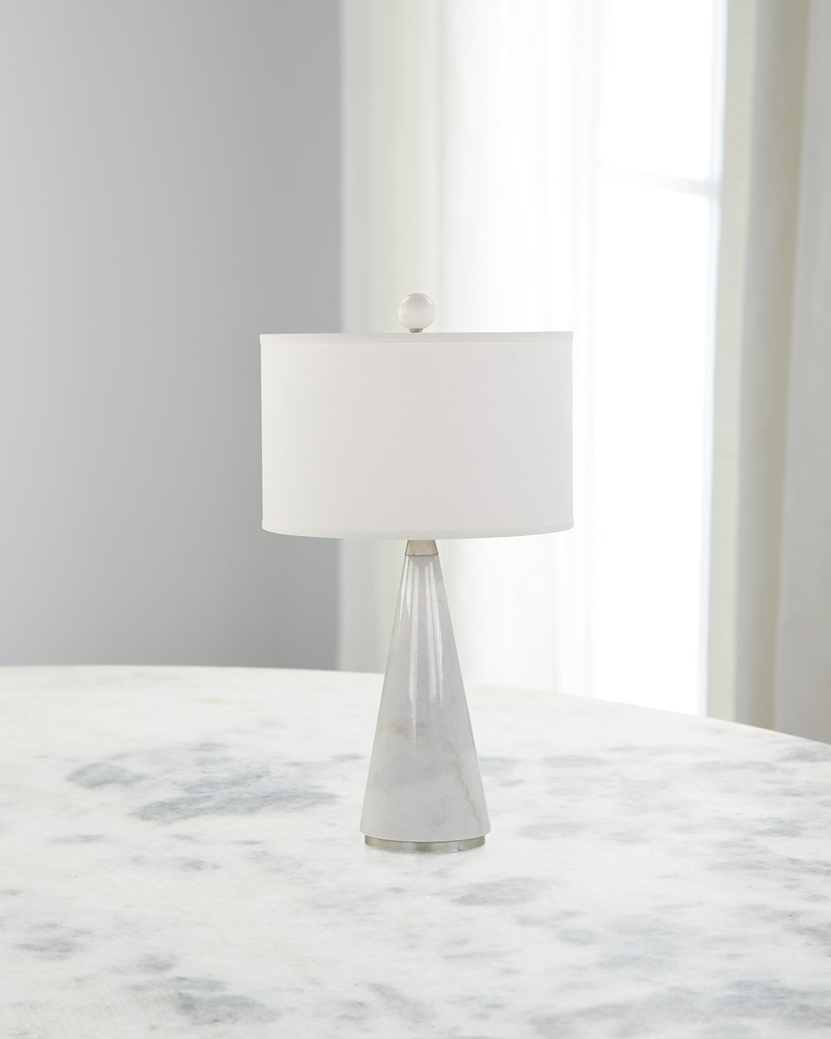 John-richard Collection Kegel 29" Marble Table Lamp In White