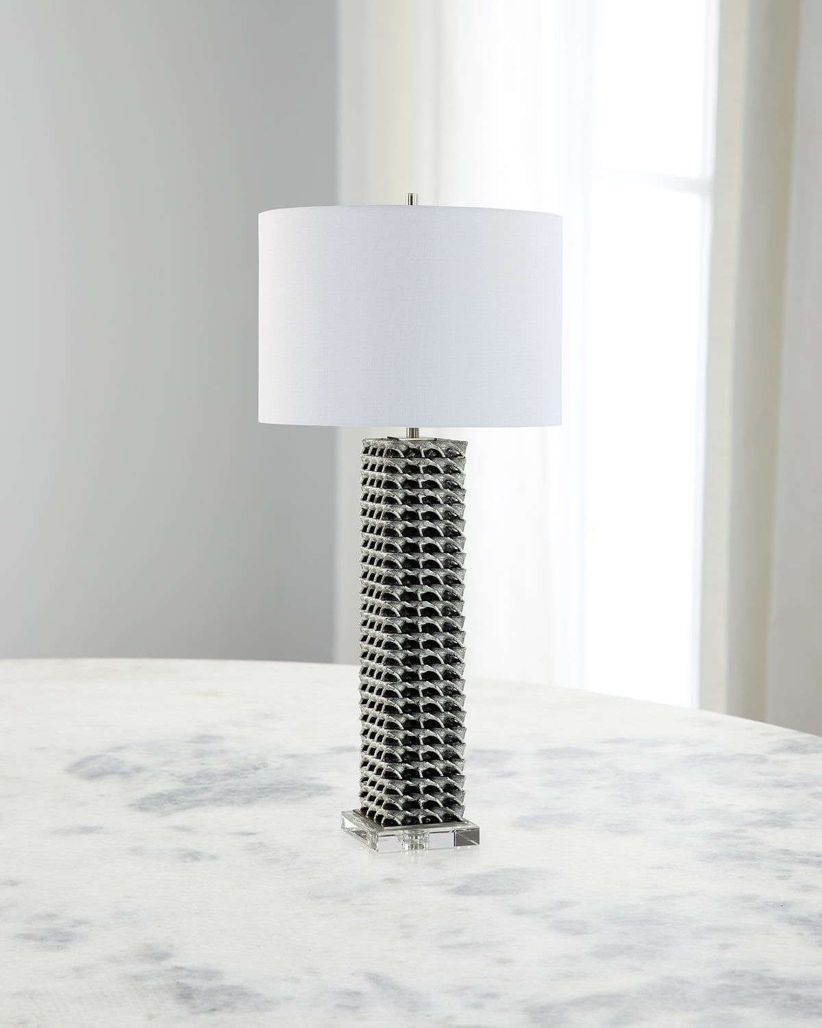 John-richard Collection Ralado 32" Table Lamp In Silver