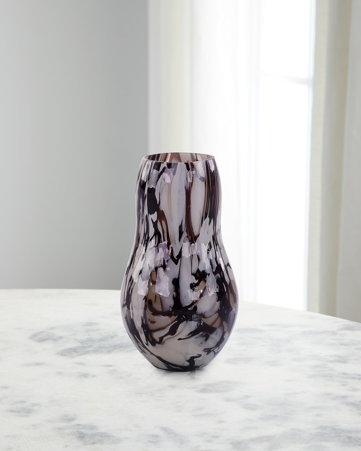 John-richard Collection Mistura Small Vase, 12" In Silver