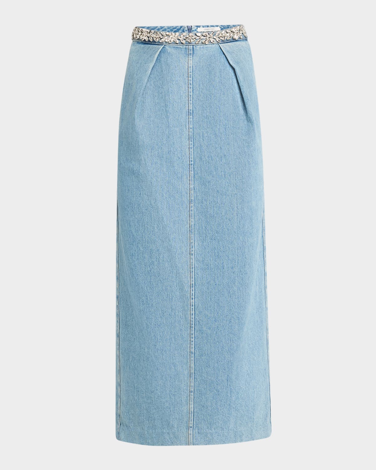 Zimmermann Crush Embellished Denim Skirt In Blue Moon