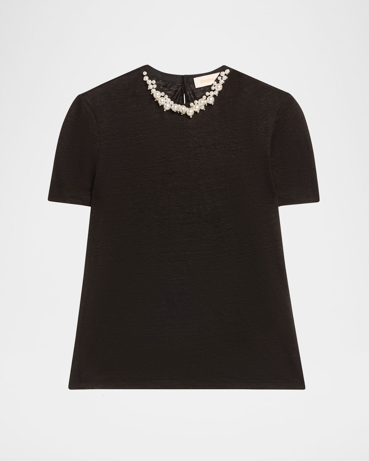 Shop Zimmermann Crush Embellished Tee In Black