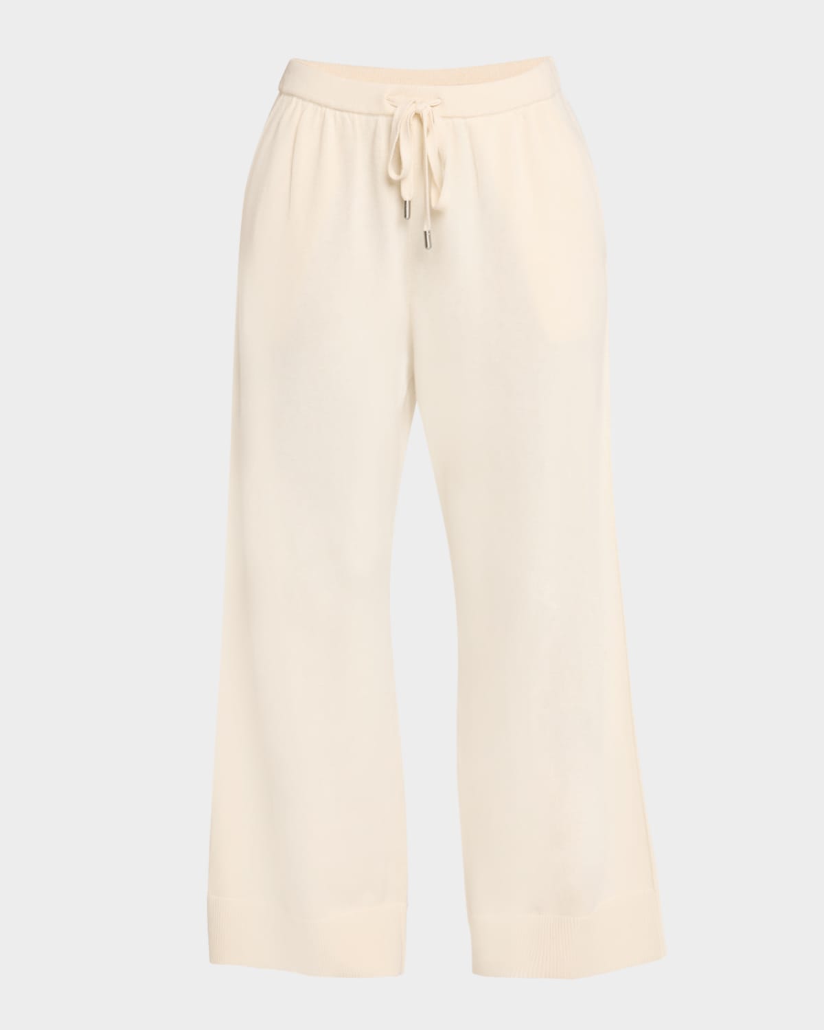 Simkhai Celine Cotton And Cashmere-blend Wide-leg Pants In Ivory