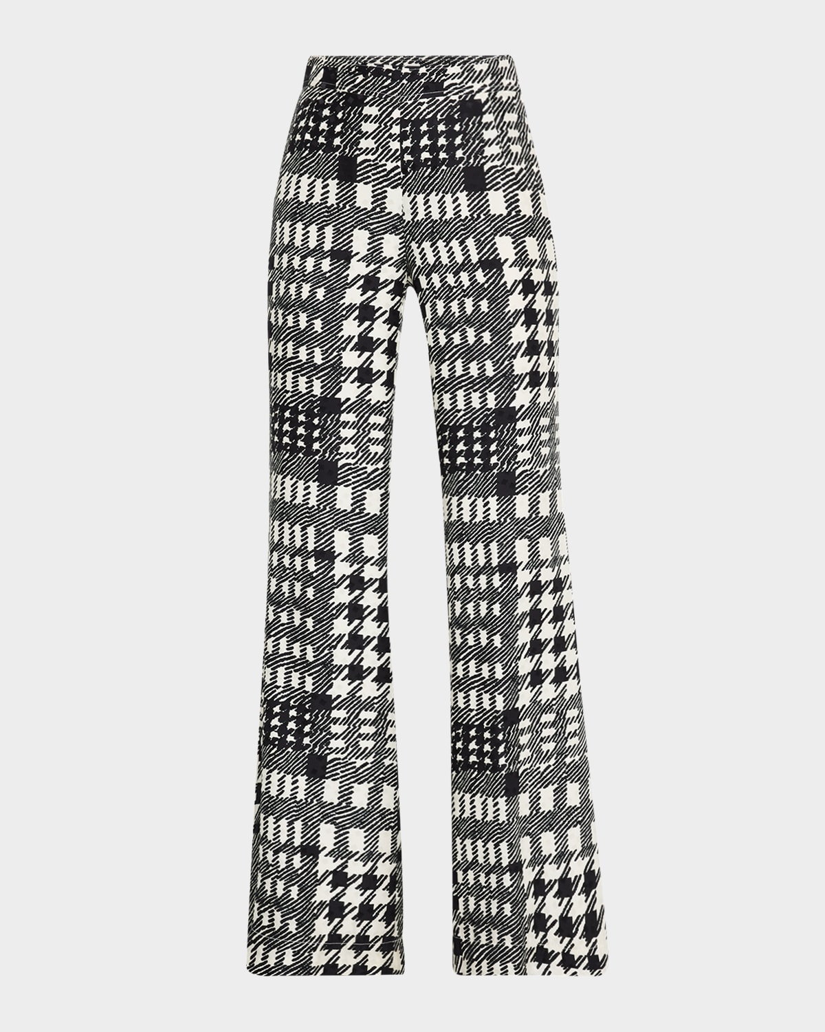 Peggys Houndstooth Flared Trumpet Pants
