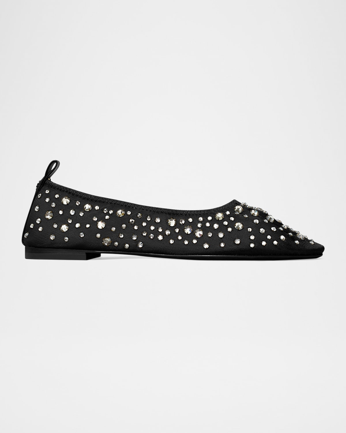 Shop Tory Burch Crystal Mesh Ballerina Flats In Black